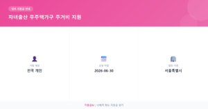 서울시 자녀출산 무주택가구 주거비 지원: 경제적 부담 줄이는 방법