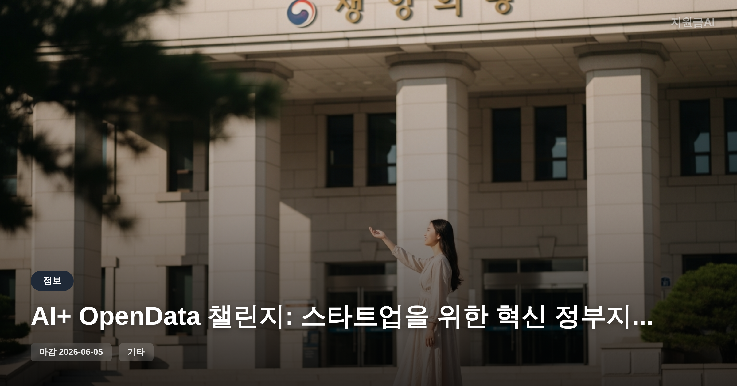 AI+ OpenData 챌린지: 스타트업을 위한 혁신 정부지원금 기회 [마감 6월 5일] 썸네일