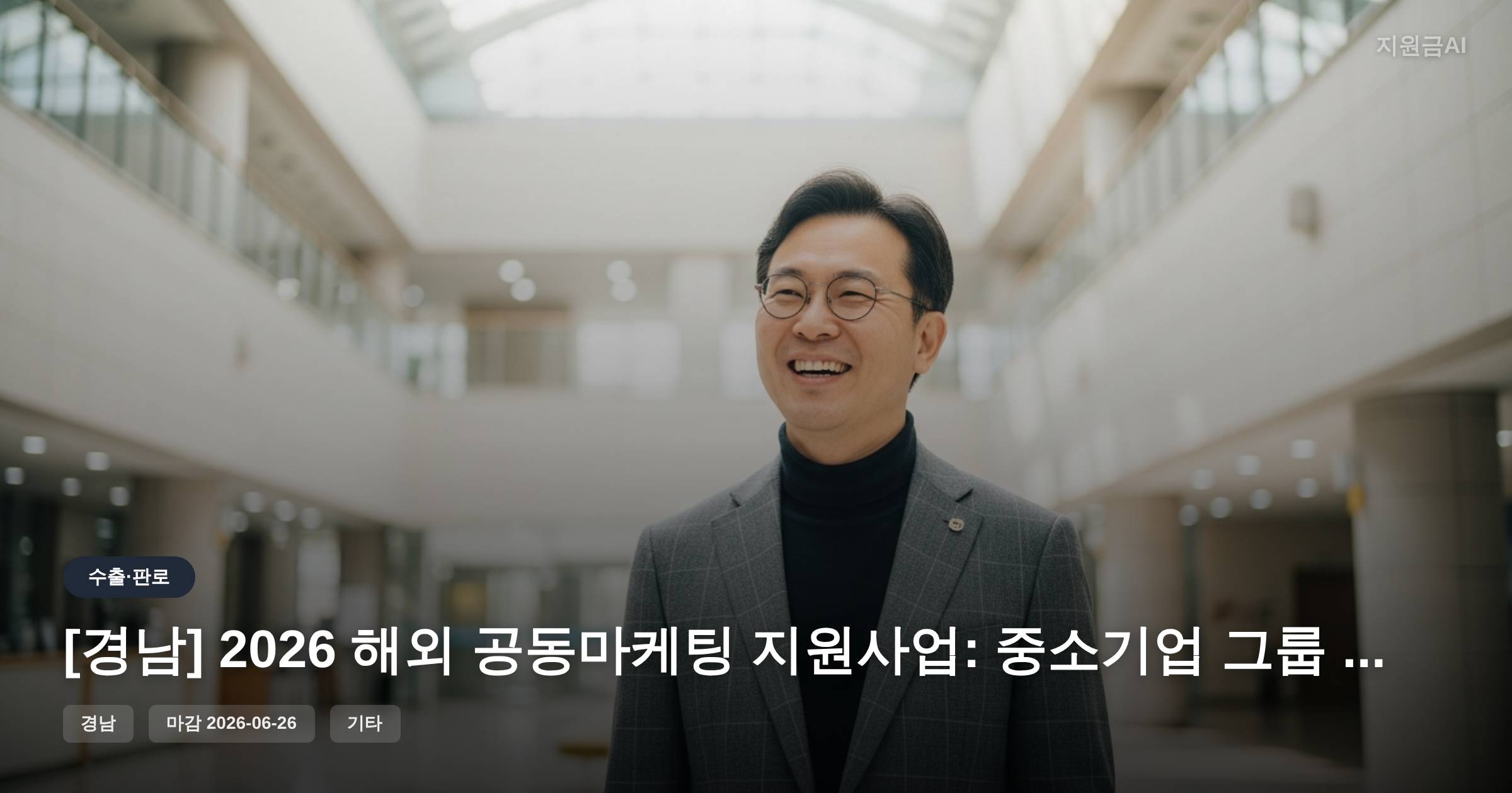 [경남] 2026 해외 공동마케팅 지원사업: 중소기업 그룹 마감 임박 [마감 6월 26일]