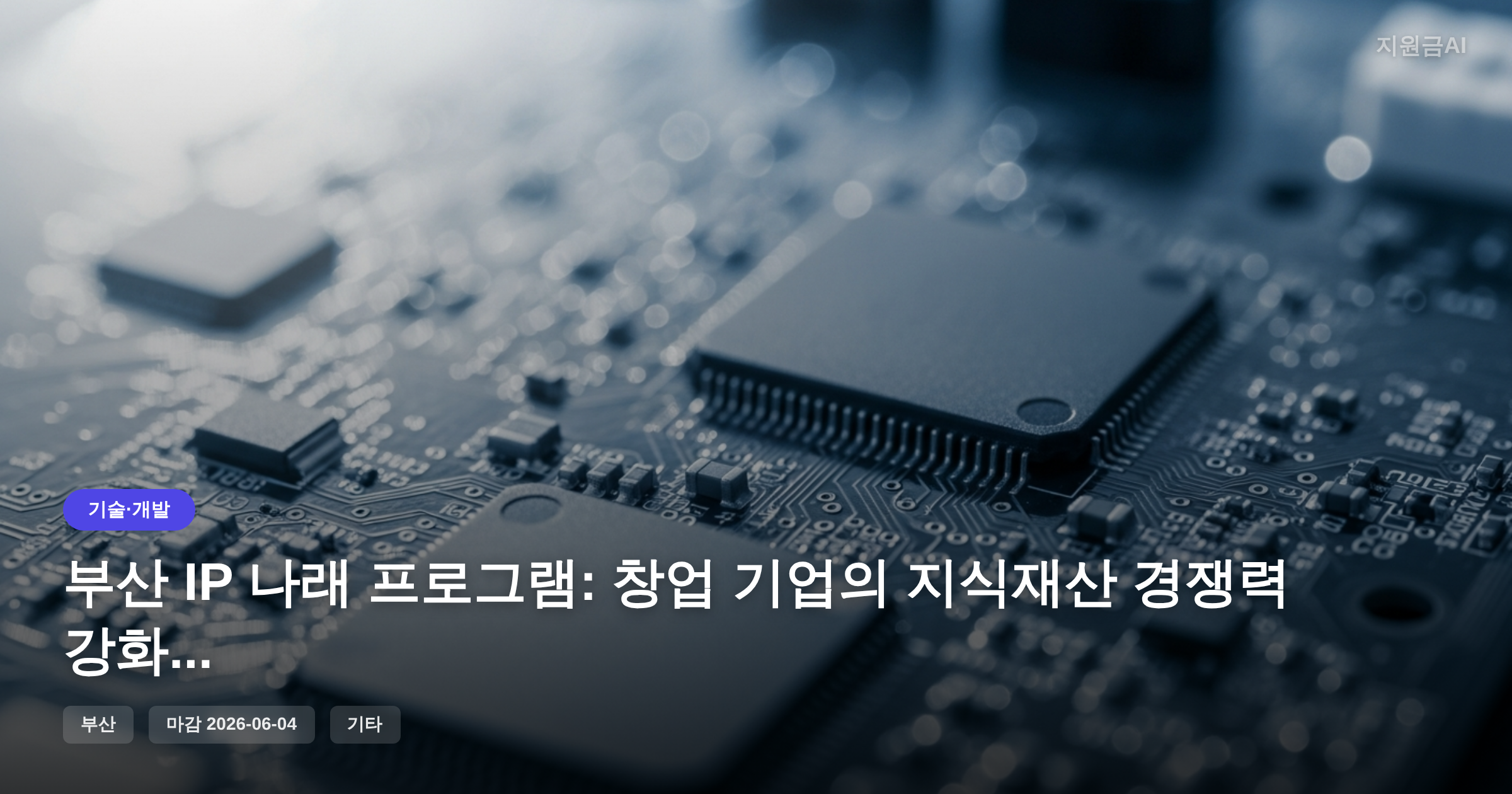 부산 IP 나래 프로그램: 창업 기업의 지식재산 경쟁력 강화 정부지원금 [마감 6월 4일] 썸네일