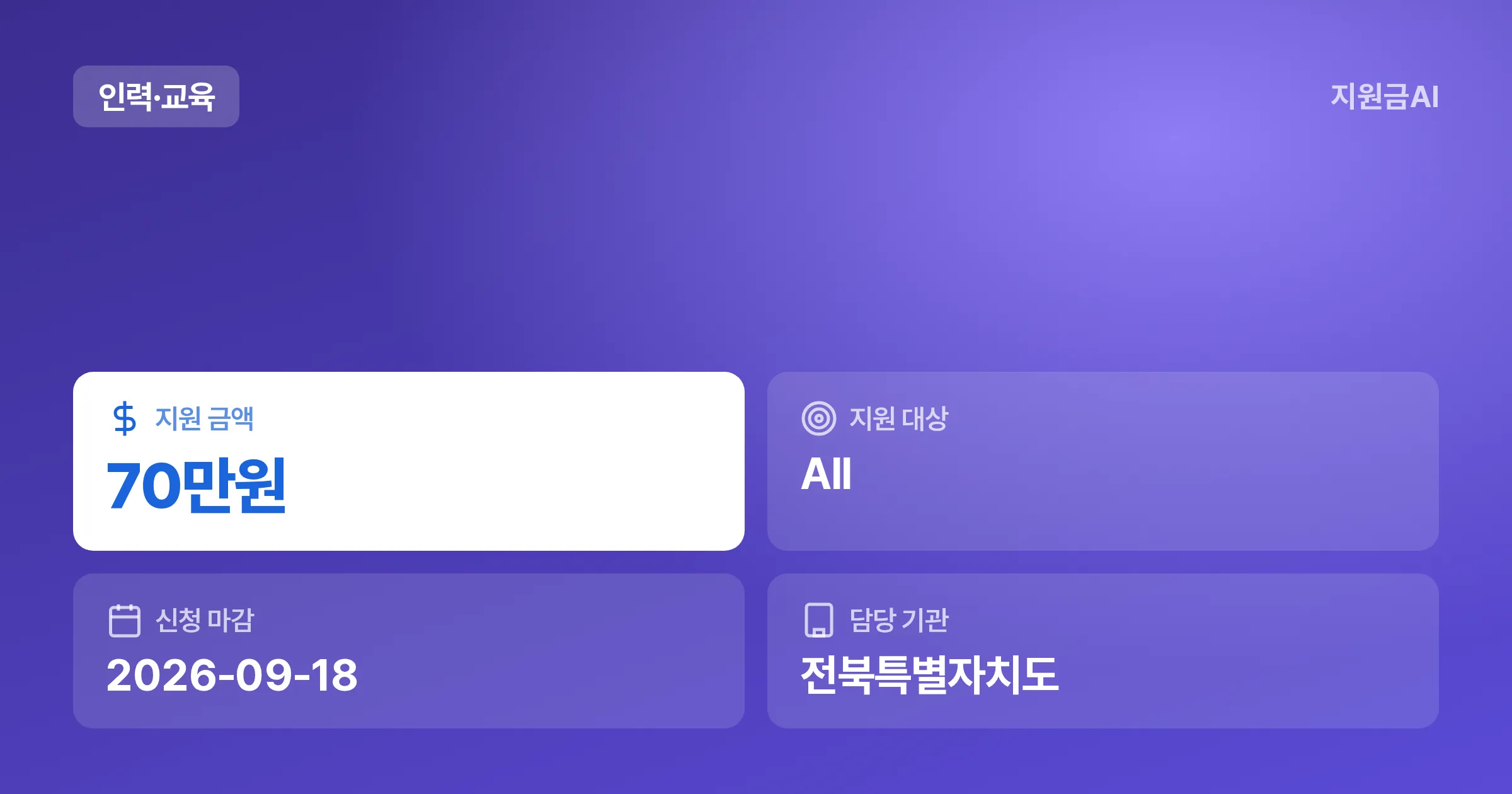 [전북 순창군] 2026년 3차 전북형 청년취업 지원사업: 기업 채용지원금 및 청년 취업장려금 [마감 9월 18일] 썸네일